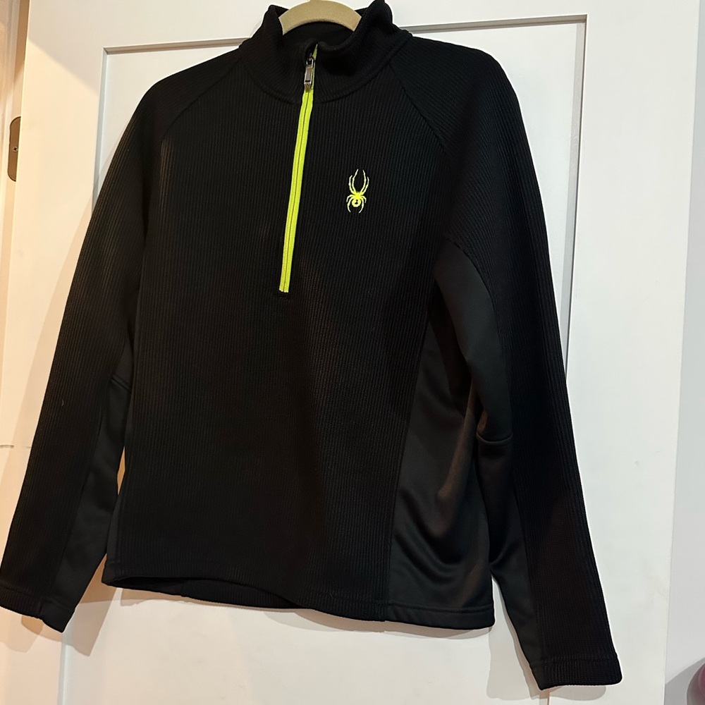 Spyder Spyder Black Outbound 1/2 Zip Sweater with Yellow Trim